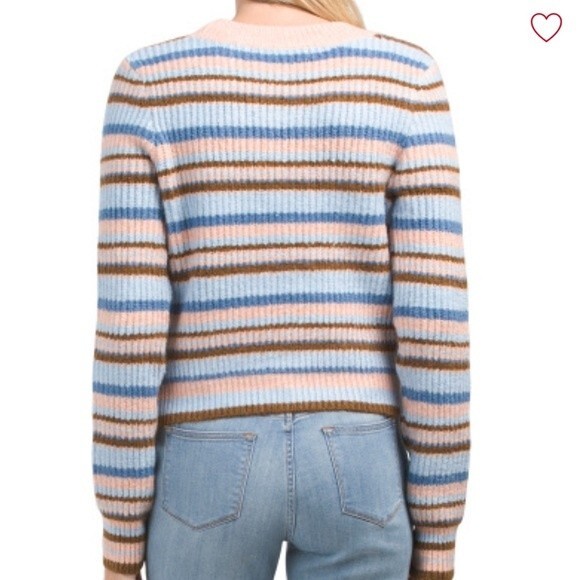 NWT English Factory Knit Striped Cropped Cardigan, Size XS - Picture 2 of 9